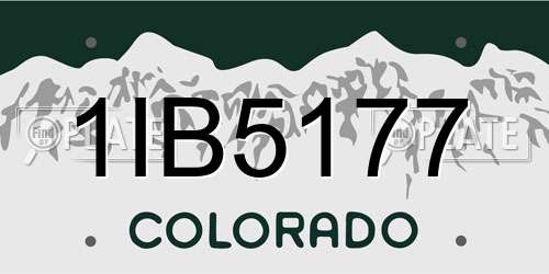 1IB5177 Colorado License Plate