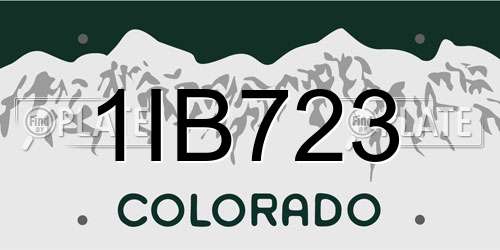 1IB723 Colorado License Plate