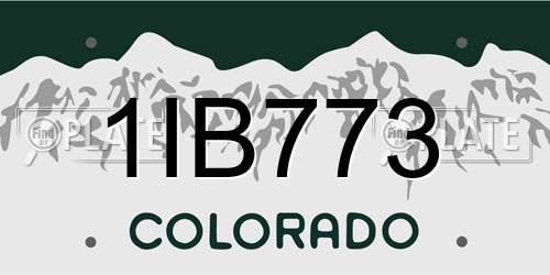 1IB773 Colorado License Plate