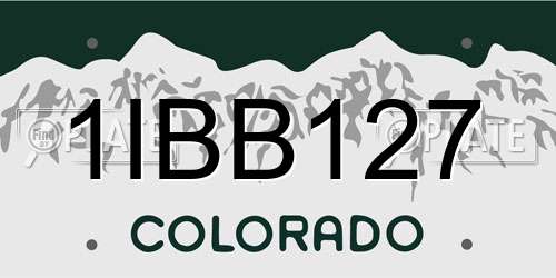 1IBB127 Colorado License Plate