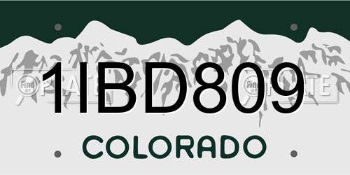 1IBD809 Colorado License Plate