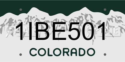 1IBE501 Colorado License Plate
