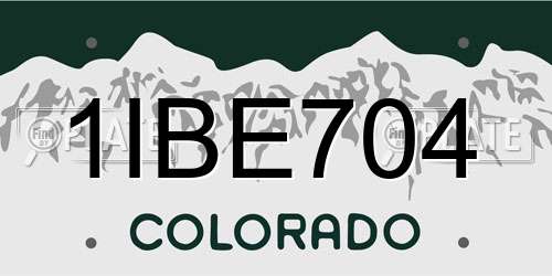 1IBE704 Colorado License Plate