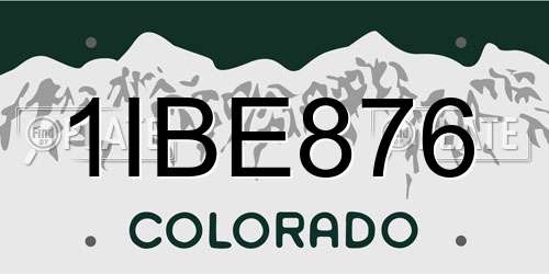 1IBE876 Colorado License Plate