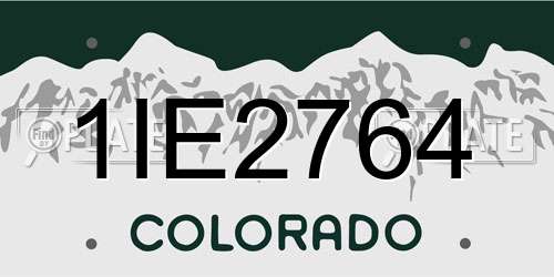 1IE2764 Colorado License Plate