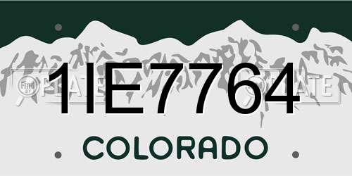 1IE7764 Colorado License Plate