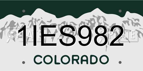1IES982 Colorado License Plate