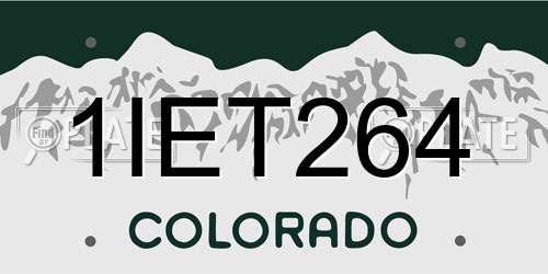 1IET264 Colorado License Plate