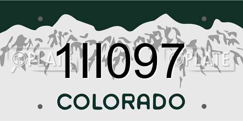 1II097 Colorado License Plate