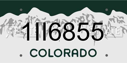 1II6855 Colorado License Plate