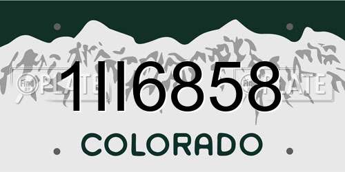 1II6858 Colorado License Plate