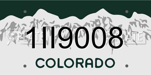 1II9008 Colorado License Plate