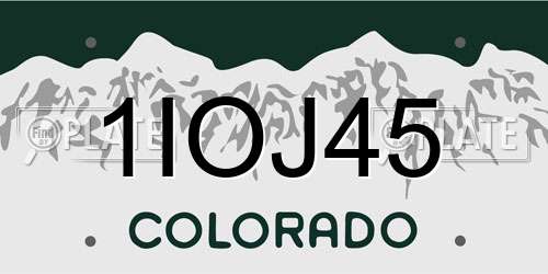 1IOJ45 Colorado License Plate