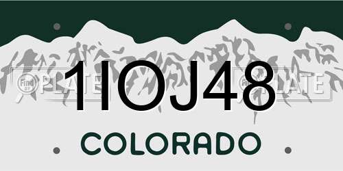 1IOJ48 Colorado License Plate