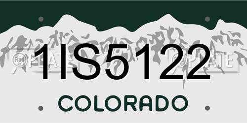 1IS5122 Colorado License Plate