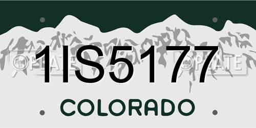 1IS5177 Colorado License Plate