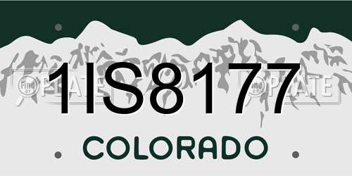1IS8177 Colorado License Plate