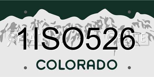 1ISO526 Colorado License Plate