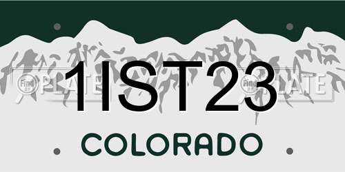 1IST23 Colorado License Plate