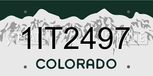 1IT2497 Colorado License Plate