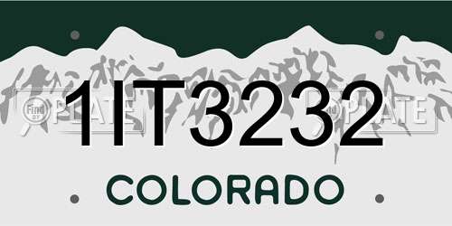 1IT3232 Colorado License Plate