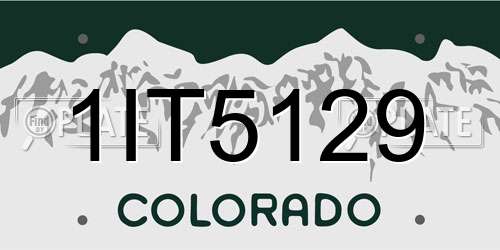 1IT5129 Colorado License Plate
