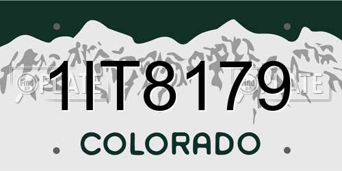 1IT8179 Colorado License Plate