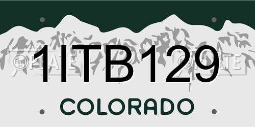 1ITB129 Colorado License Plate