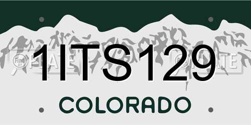 1ITS129 Colorado License Plate