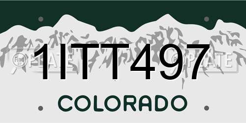 1ITT497 Colorado License Plate