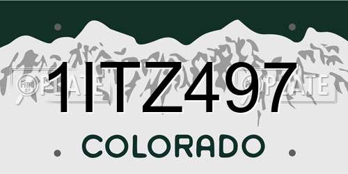1ITZ497 Colorado License Plate