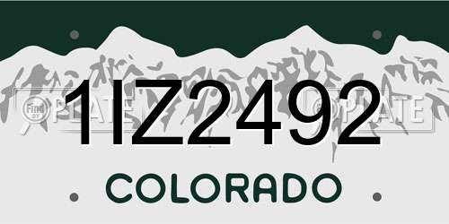 1IZ2492 Colorado License Plate