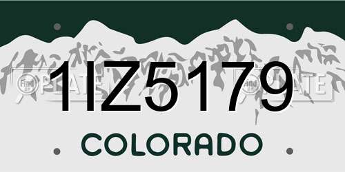 1IZ5179 Colorado License Plate