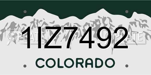 1IZ7492 Colorado License Plate