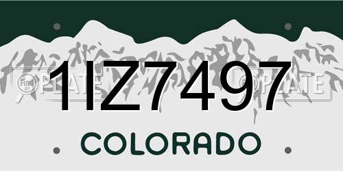 1IZ7497 Colorado License Plate