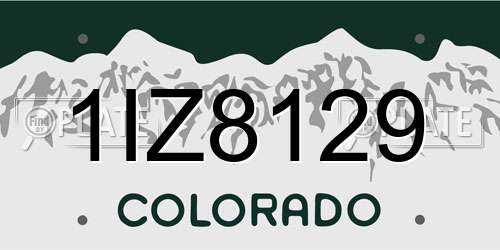 1IZ8129 Colorado License Plate