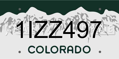 1IZZ497 Colorado License Plate