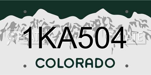 1KA504 Colorado License Plate