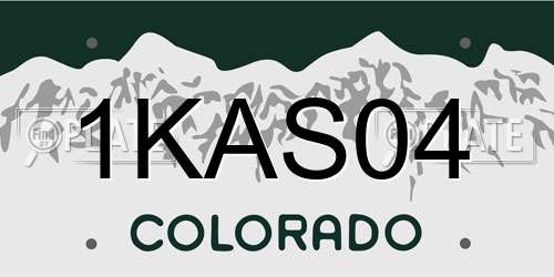 1KAS04 Colorado License Plate