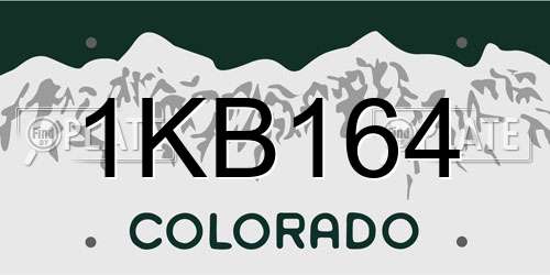 1KB164 Colorado License Plate
