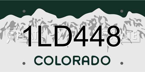 1LD448 Colorado License Plate