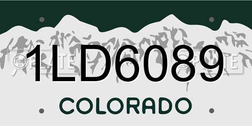 1LD6089 Colorado License Plate