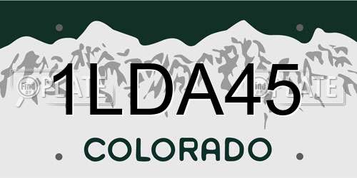 1LDA45 Colorado License Plate