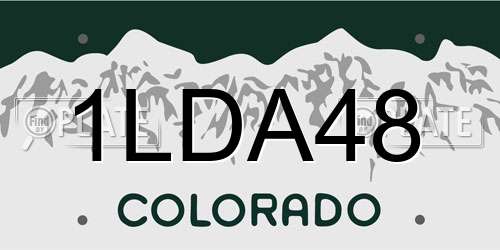 1LDA48 Colorado License Plate