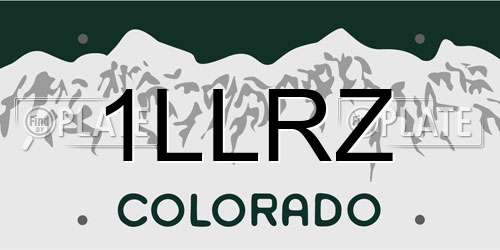 1LLRZ Colorado License Plate
