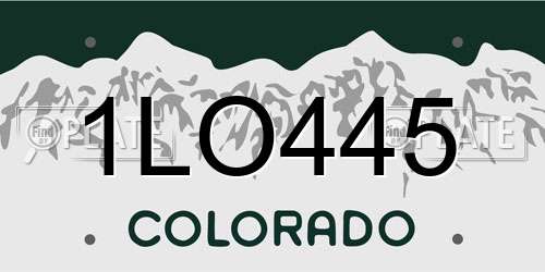 1LO445 Colorado License Plate