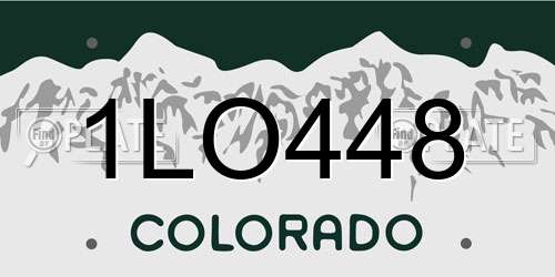 1LO448 Colorado License Plate