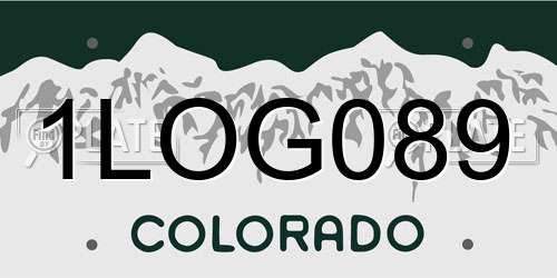 1LOG089 Colorado License Plate