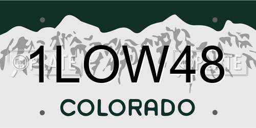 1LOW48 Colorado License Plate