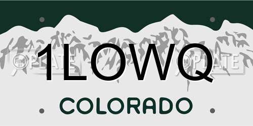 1LOWQ Colorado License Plate